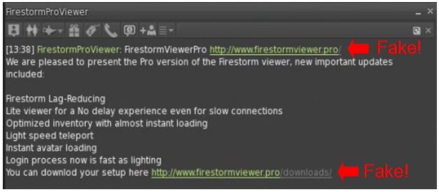 Firestorm fake website and downloads warning – Inara Pey: Living in a Modem World