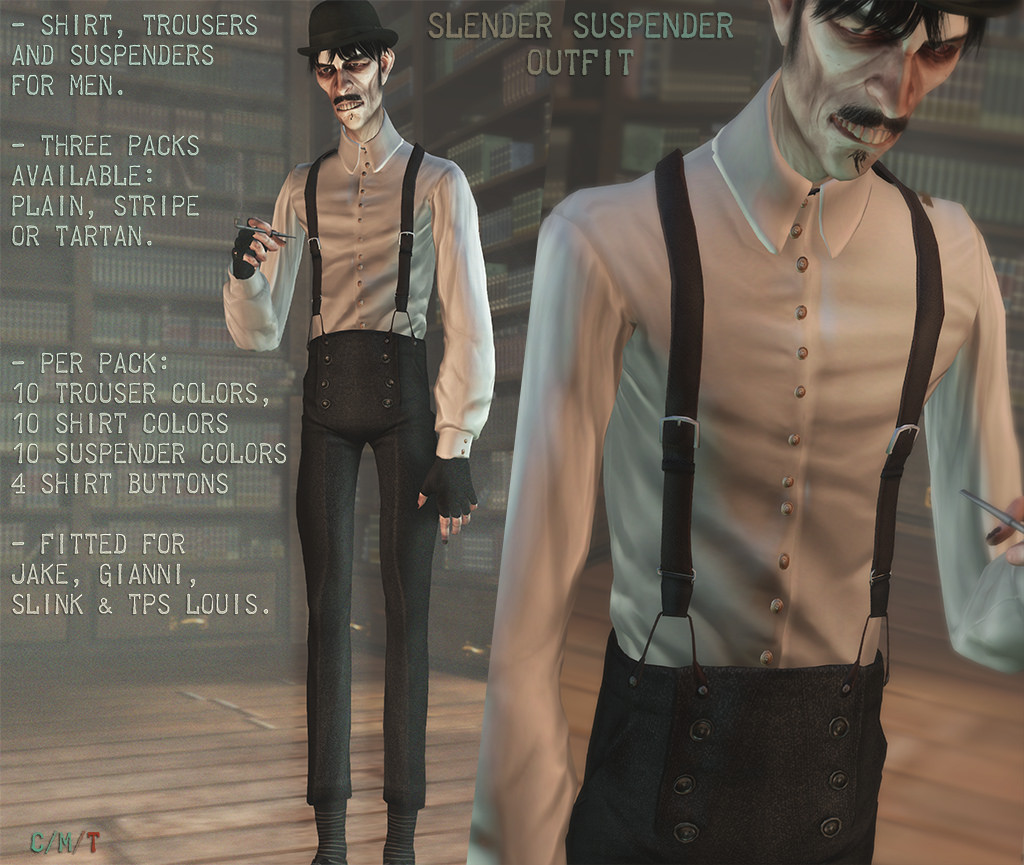 @ Equal 10 . Slender suspender outfit