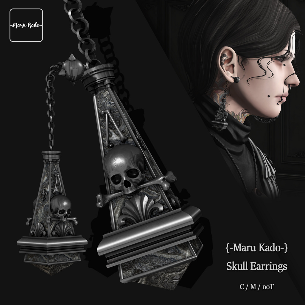 {-Maru Kado-} Skull Earrings