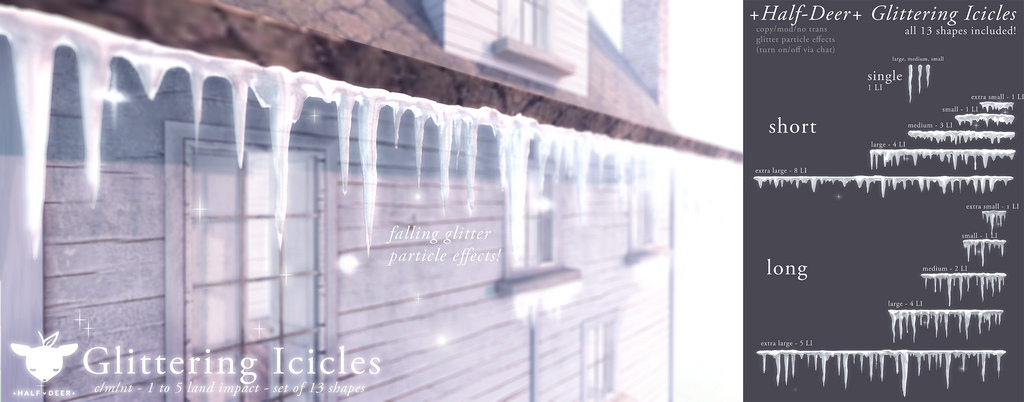 +Half-Deer+ Glittering Icicles for Tannenbaum!