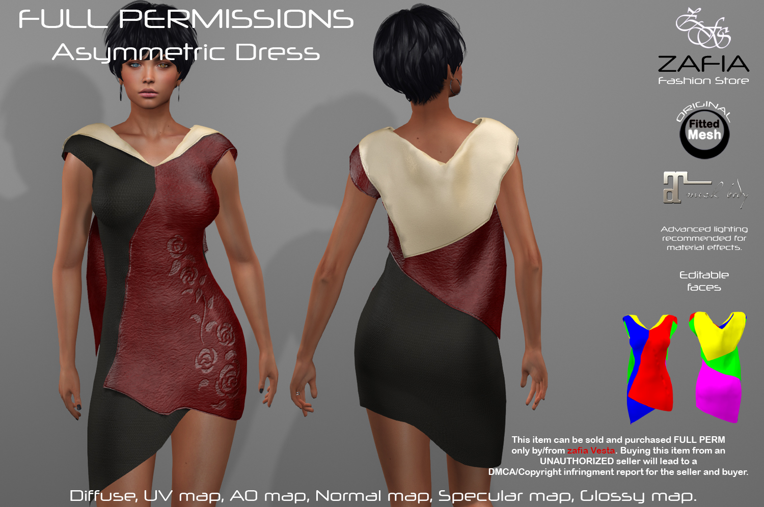 Full Perm ZAFIA Asymmetric Dress. – ZAFIA Fashion Store