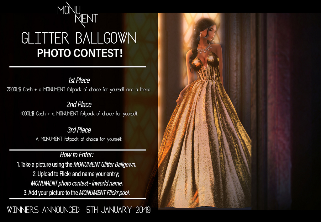 MONUMENT - GLITTER BALLGOWN PHOTO CONTEST!