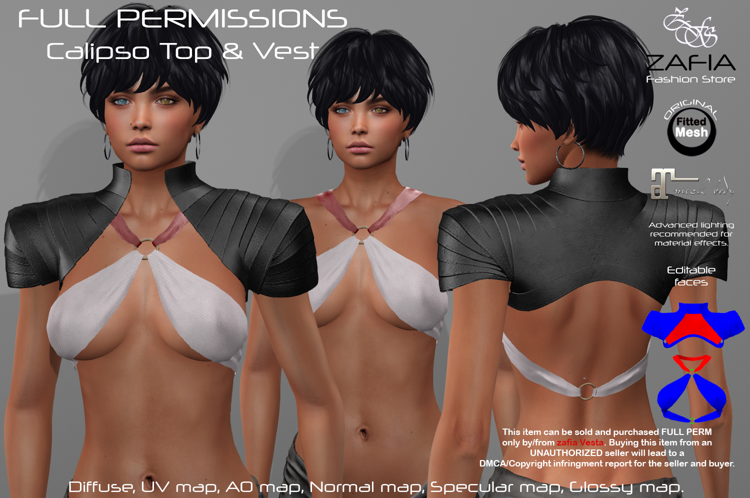 FullPerm ZAFIA Calipso Top and Vest. – ZAFIA Fashion Store