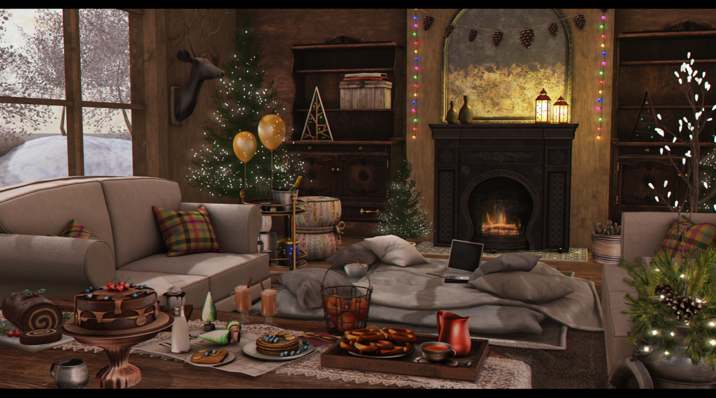 cuddling up by the fire