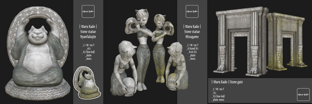 {-Maru Kado-} Stone Statue set