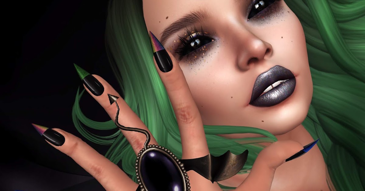Aziza Style: ❤ Black Gloss Glitter Tips
