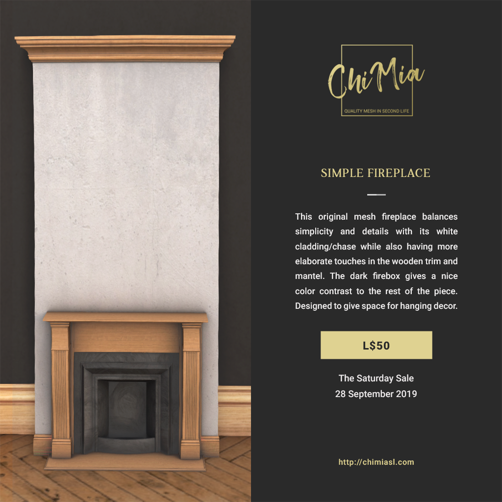 The Saturday Sale 28 September 2019: Simple Fireplace | ChiMia