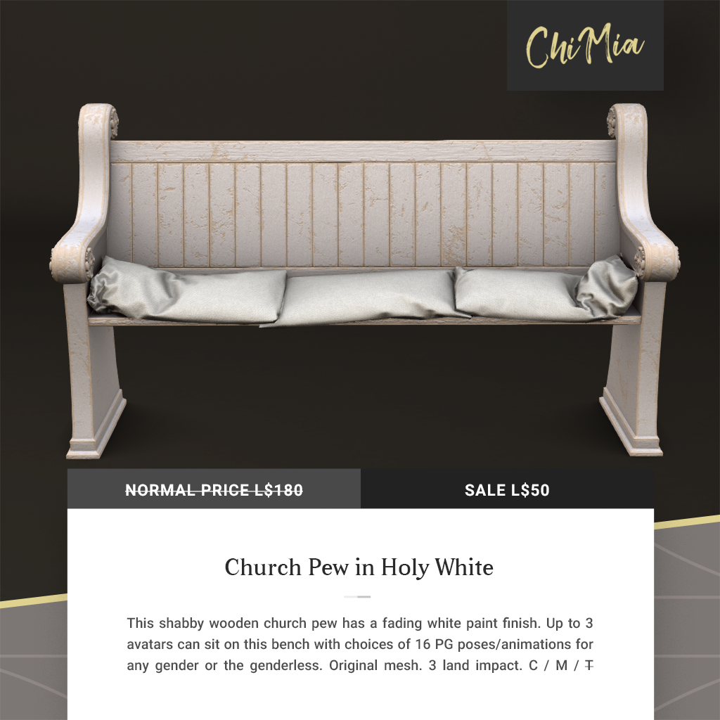 Fifty Linden Fridays 18 Oct 2019: Church Pew | ChiMia