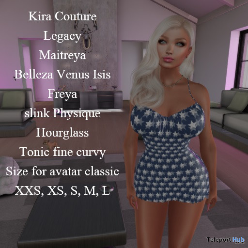 Blue Star Dress April 2020 Gift by Kira Couture | Teleport Hub - Second Life Freebies