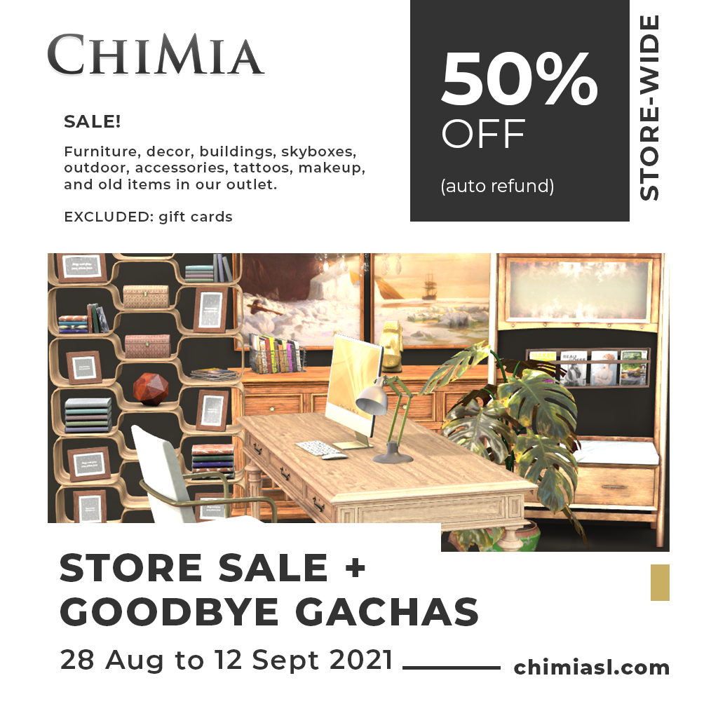 ChiMia Store Sale & Goodbye Gachas - Second Life Syndicate