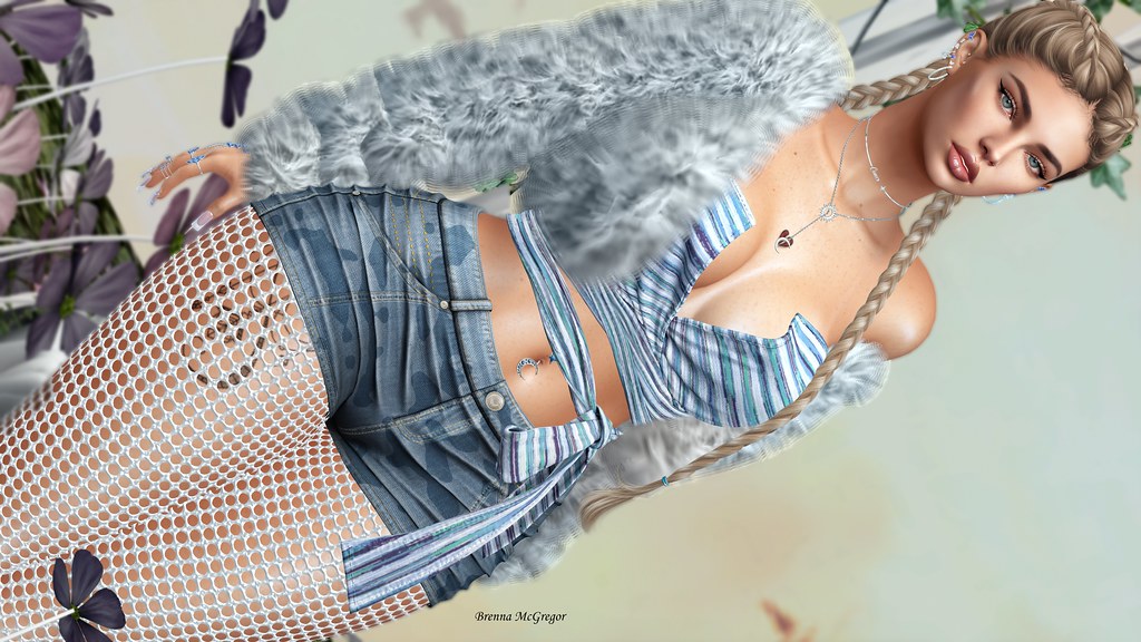 #1009 Barbara | adorsy - Bizzy Fur Jacket, Top, Denim shorts… | Flickr